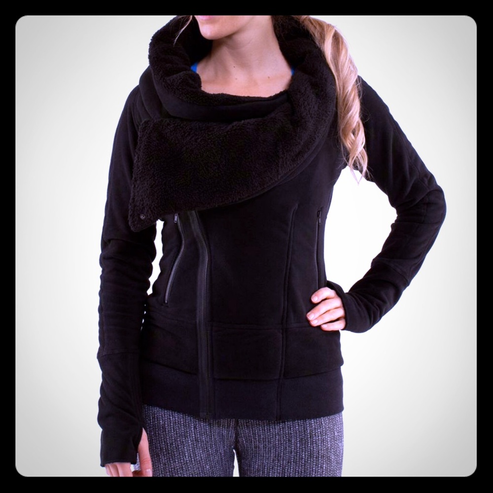 Lululemon Off the Mat Fleece Jacket Cowl Neck sz8
